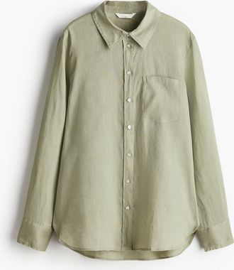 H&M Leinenbluse - Green