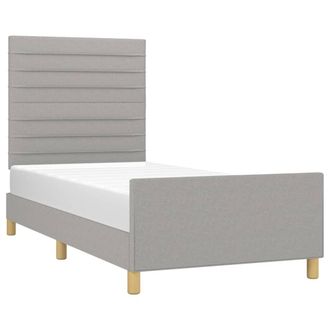 vidaXL Estructura De Cama Sin Colch&oacute;n Tela Gris Claro 90x200 Cm Vidaxl