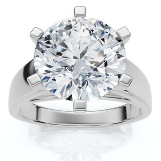 Pompeii3 Certified 3 Ct Diamond Solitaire Engagement Cigar Ring 14k White Gold Lab Grown