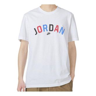 Nike Mens Nike Multi-Color Alphabet Loose Breathable Running Training Short Sleeve White T-Shirt DH8979-100