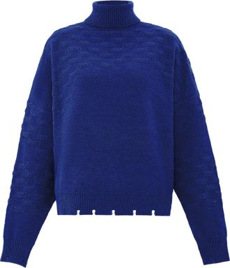 Faina Trui met coltrui Dames KONING BLAUW