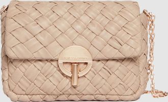 Vanessa Bruno Moyen Sac Moon Cuir Tress&eacute; Beige