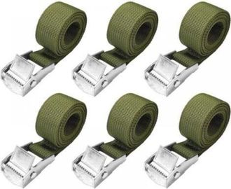 OEM Correas De Amarre De 1 M - Paquete De 6 Correas Cortas Con Trinquete, Color Verde Militar, Con Hebilla De 25 Mm De Ajuste, Correas Para Bicicleta De 2