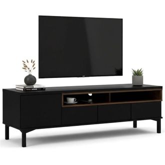 Dmora Mobile porta tv Rosata, Credenza da soggiorno, Armadio basso per tv, Base parete attrezzata, 156x48 h48 cm, Bianco e Quercia - Dmora