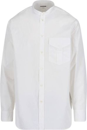 Jil Sander Mandarin Collar Shirt - White
