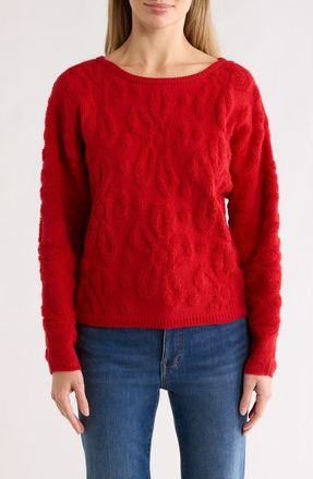 Cyrus Textured Boat Neck Sweater in Geranium Heather at Nordstrom Rack, Size X-Large