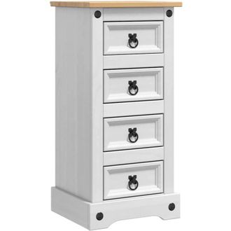 vidaXL Bedside Table White 35 x 32.5 x 74 cm Solid Pine Wood vidaXL