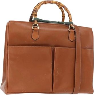Gucci Pre-owned Vintage Tote Bag - Dames - Vintage Shopper - Bruin - ONE Size - Leer - Vintage
