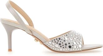Twentyfourhaitch Dominicus Sandal - Dames - Sandalen met hakken - Grijs - 36 EU - Satijn - Schoenen