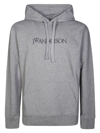 J.W.Anderson Classic Grey Hoodie with Embroidered Logo
