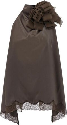 Magda Butrym Blouse 01 Silk Satin Top - Dames - Tops zonder mouwen - Bruin - M - Satijn - Tops
