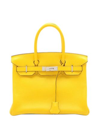 Herm&egrave;s 2019 Clemence Birkin Retourne 30 handbag - women - Calf Leather - One Size - Yellow