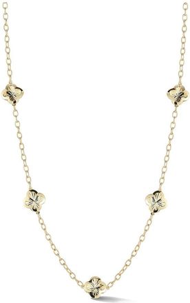 Ember Fine Jewelry 14K Cut Clover Station Necklace
