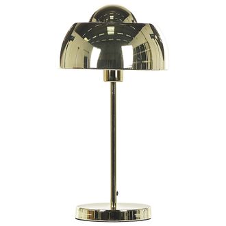 Beliani Beliani - L&aacute;mpara De Mesa De Metal Dorado 44 Cm Pantalla Redonda Interruptor Cable Moderno Industrial Senette