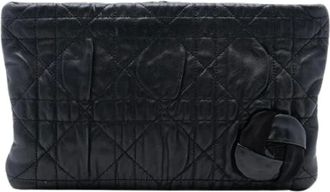 Dior Pre-owned Clutches, female, Black, Size: ONE SIZE Pre-owned Vintage Leather Clutch