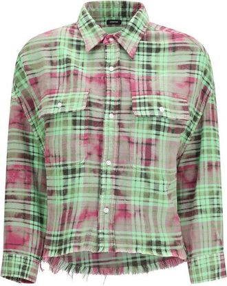 R13 Bicolor Cotton Pattern Womens Shirt