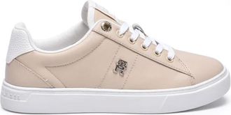 Tommy Hilfiger Schoenen, Dames, Beige, 42 EU, Leer, Essential Elevated Court