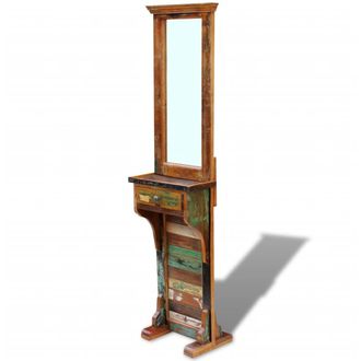 vidaXL Vidaxl - Espejo De Recibidor De Madera Maciza Reciclada 47x23x180 Cm