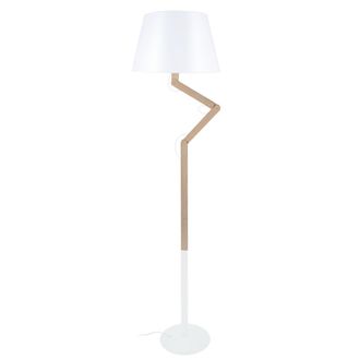 Tosel Lamp&aacute;ra de pie madera,metal Alt.169cm natural ;Pantalla: blanco o