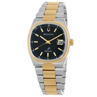 Bulova Super Seville Quartz Black Dial Mens Watch 98B458
