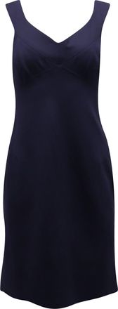 Ralph Lauren Mouwloze jurk met V-hals van Ralph Lauren in marineblauwe viscose