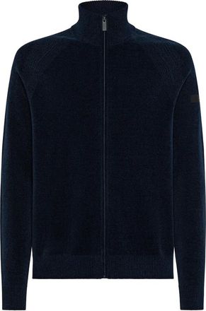 Roberto Ricci Design Cardigans, male, Blue, Size: 2XL Velvet Full Zip Knit