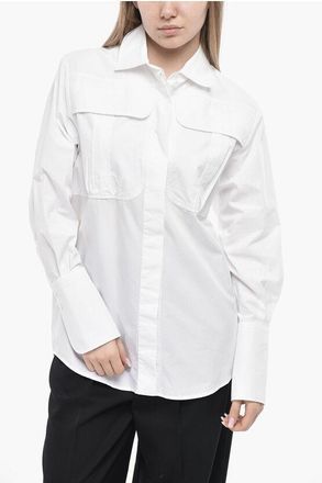 Patou Cotton Safari Shirt with Concealed Fastening size 40