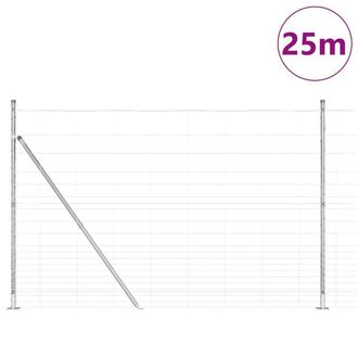 Berkfield Home Modern Field Fence 1.6x25 m Galvanised Steel in Silver