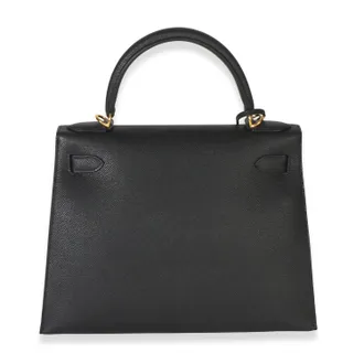 Herm&egrave;s Mens Black Epsom Sellier Kelly 28 Ghw Leather Handbag Bag