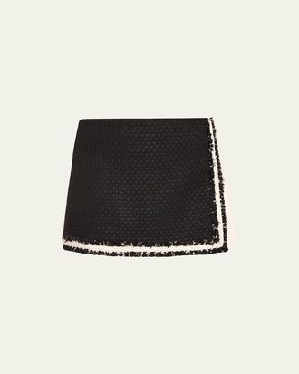 Alice & Olivia Darma High-Rise Crossover Colorblock Skort