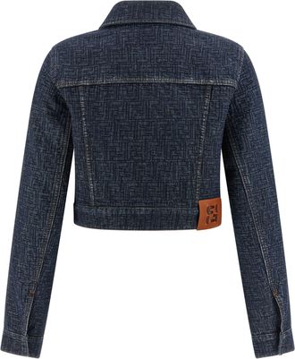 Fendi Womens Blue Cotton Denim Jacket Clothing