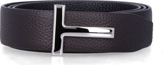 Tom Ford Blue Grain Leather Reversible Belt