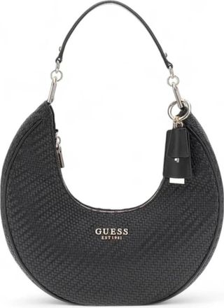 Guess Mirema Woven Hobo - Dames - Schoudertassen - Zwart - ONE Size - Leer - Tassen