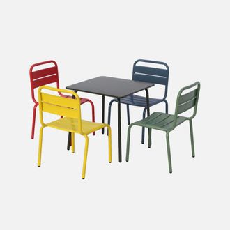 Sweeek Mesa De Jard&iacute;n Infantil Con 4 Asientos Multicolor