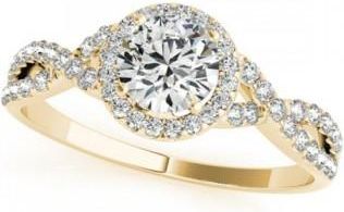 Allurez Twisted Round Diamond Engagement Ring 14k Yellow Gold (0.50ct)