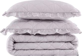 Truly Soft Crinkle Ruffle Quilt Set