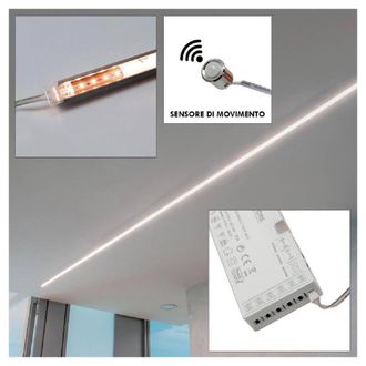 Trade Shop Trade Shop Traesio - Trade Shop - Kit Barra Led 12 W Profilo Alimentatore 24 W 12v Luce 4000k Sensore Di Movimento