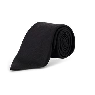 Tom Ford Accessoires, Heren, Zwart, ONE Size, Leer, Zijden stropdas met micro-patroon