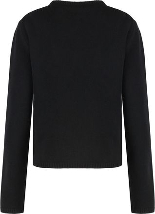 Moncler Womens Virgin Wool And Cashmere Pullover Black Sweater