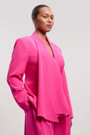 Karen Millen Womens Plus Size Soft Tailored Single Breasted Blazer - Pink - Size 22 UK