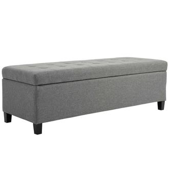 HOMCOM Banco de almacenamiento 125x49x41.5 cm gris