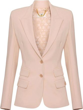 Elisabetta Franchi Colbert van lichtgewicht cr&ecirc;pe - Dames - Jassen - Roze - Maat: XL Leer