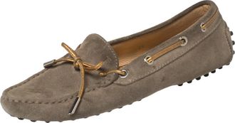 Tod's Tods Beige Suede Bow Loafers