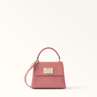 Furla 1927 Top Handle Mini Rosewood Pink Textured Leather Woman