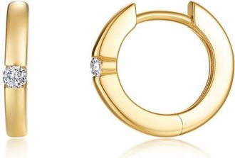 Lafonn Kate Simulated Diamond Huggie Hoop Earrings in Gold at Nordstrom