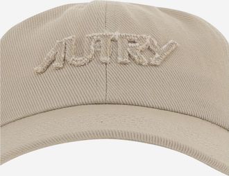 Autry Mens Baseball Cap With Logo Beige Cotton Hat