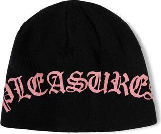 Pleasures Old E Skully Beanie in Black at Nordstrom