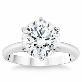 Pompeii3 Certified 2-6Ct Diamond Solitaire Engagement Ring 14k Gold or Platinum Lab Grown