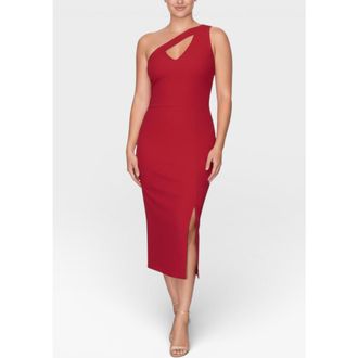 Rachel Roy Lara One-Shoulder Midi Dress in Racing Red at Nordstrom, Size Xx-Large