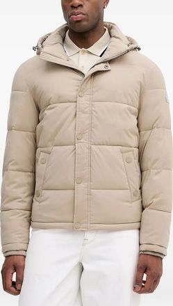 Guess Co hooded puffer jacket - men - Polyester/Elastane/Polyester - M - Neutrals